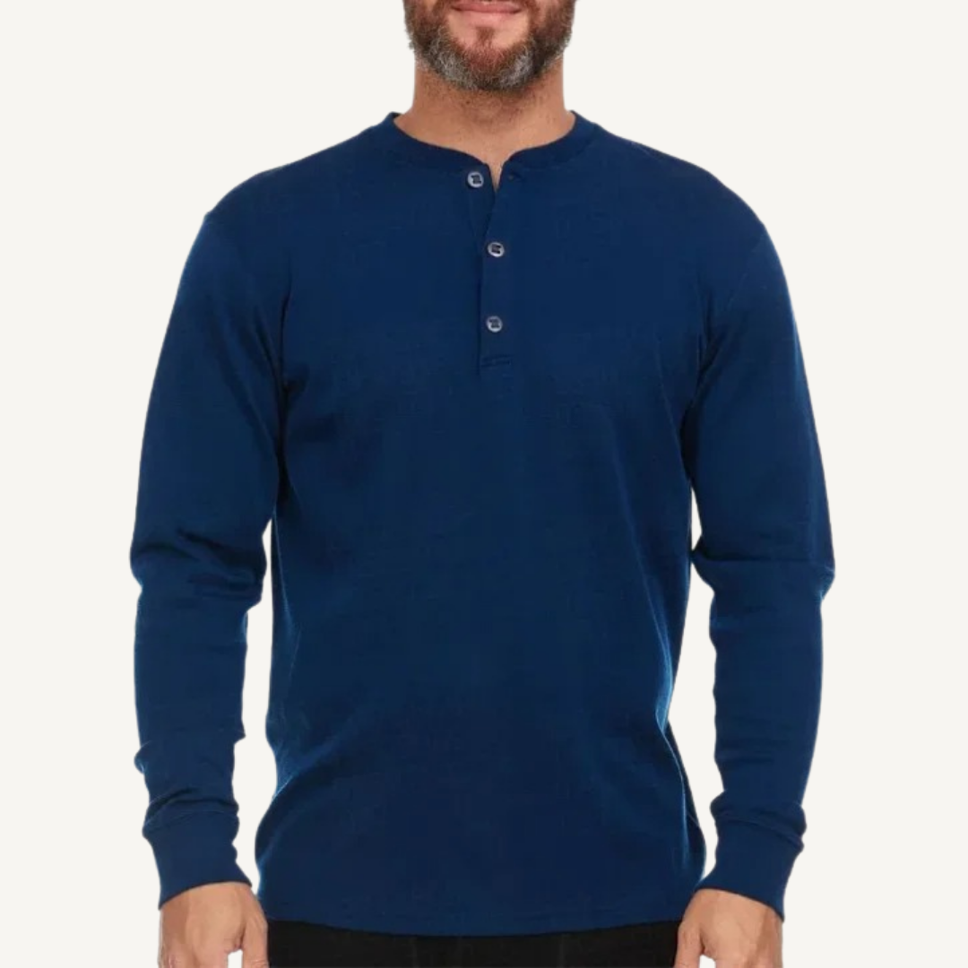 Men's Merino Wool Henley Base Layer