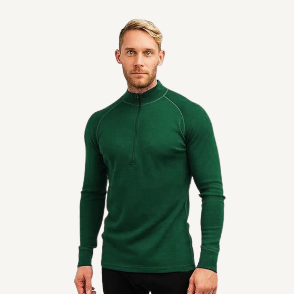 Men's Merino Wool Quarter-Zip Base Layer