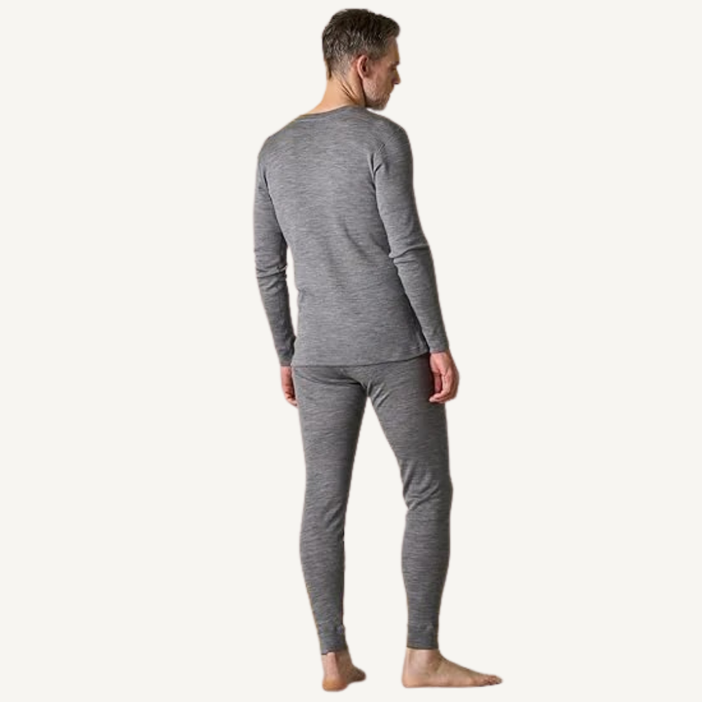 Men's 100% Merino Wool Thermal Base Layer Set