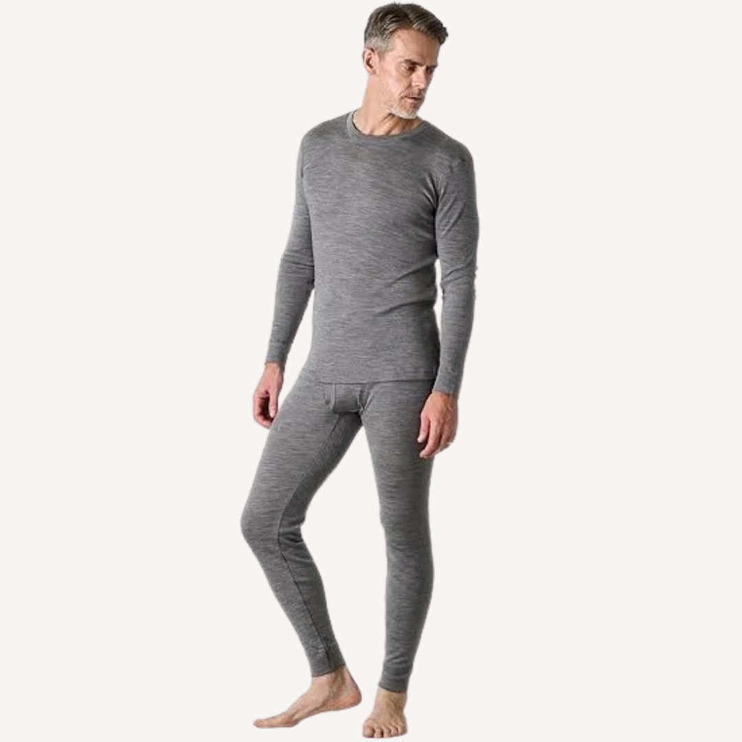 Men's 100% Merino Wool Thermal Base Layer Set