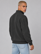 Men's Corduroy Zip Polo Collar Sweatshirt