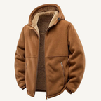 Men's Sherpa-Lined Hooded Fleece Jacket