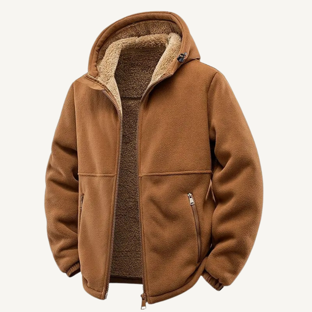 Men's Sherpa-Lined Hooded Fleece Jacket