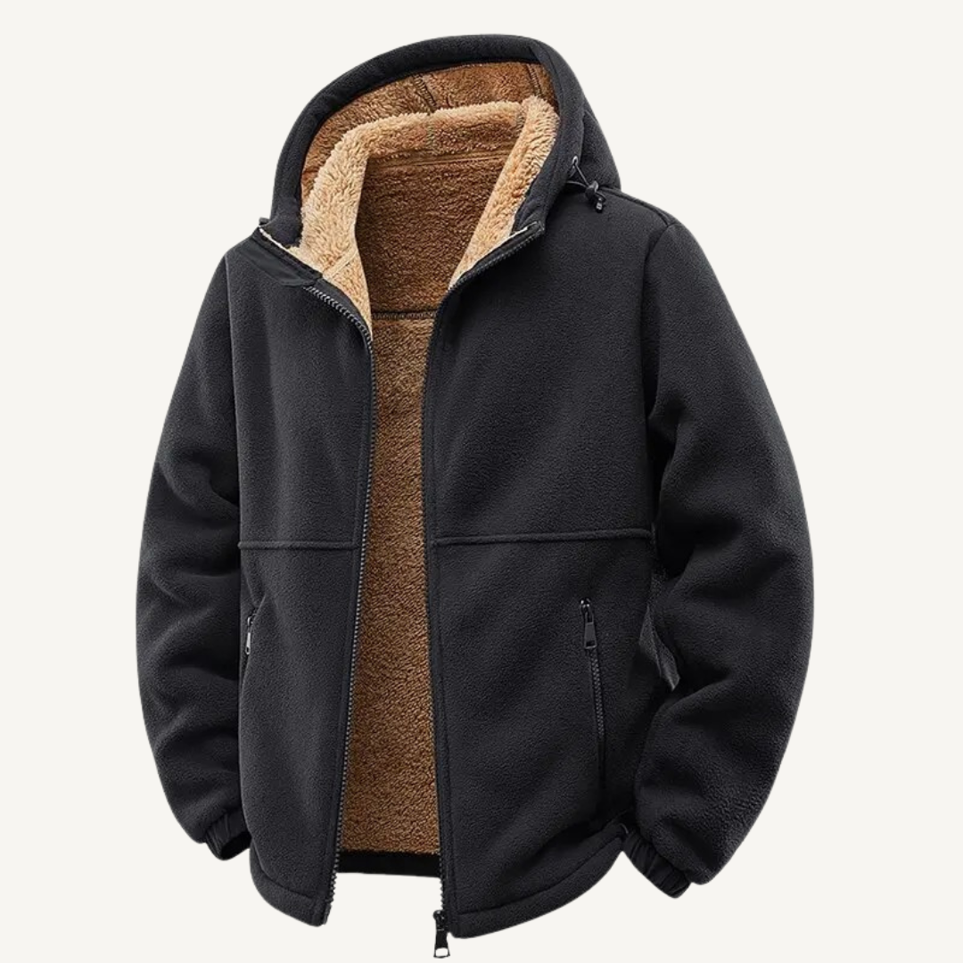 Men's Sherpa-Lined Hooded Fleece Jacket