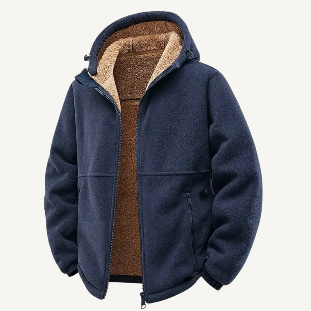 Men's Sherpa-Lined Hooded Fleece Jacket