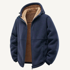 Men's Sherpa-Lined Hooded Fleece Jacket