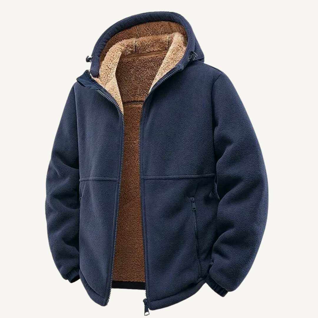 Men's Sherpa-Lined Hooded Fleece Jacket