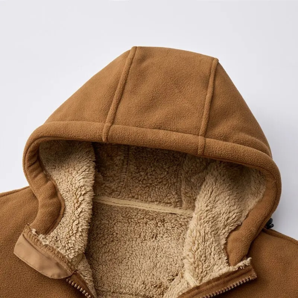 Men's Sherpa-Lined Hooded Fleece Jacket