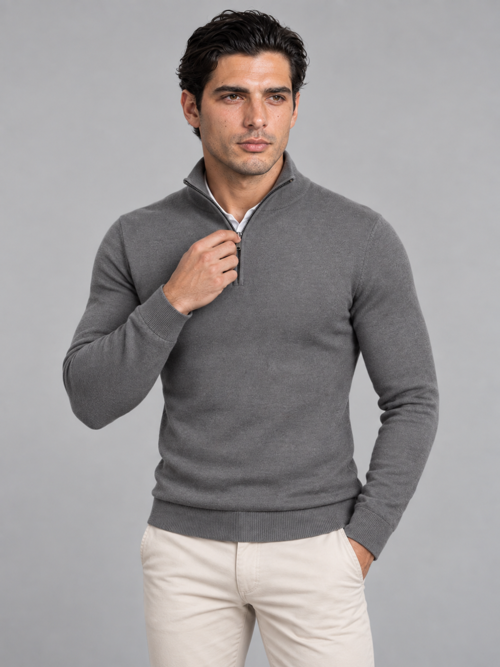 Men's Quarter-Zip Knit Pullover