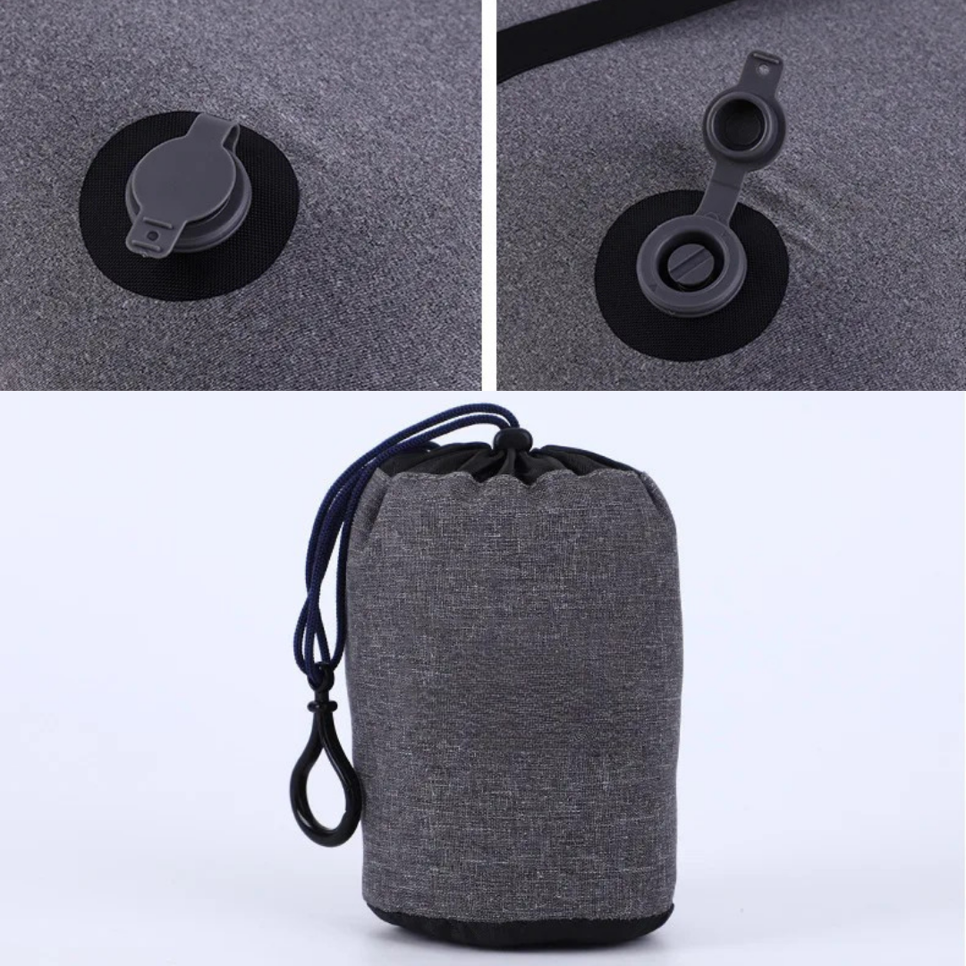 Inflatable Camping Pillow — Ergonomic Neck Support, Packable