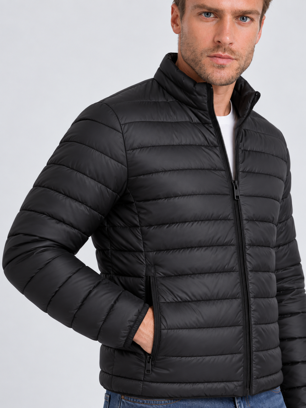 Men's Stand Collar Puffer Jacket