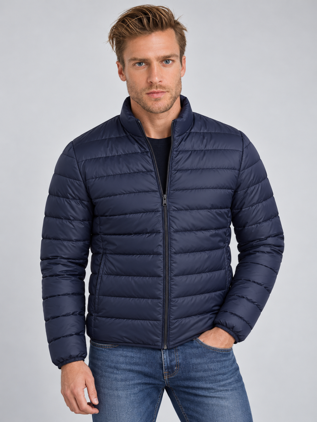 Men's Stand Collar Puffer Jacket