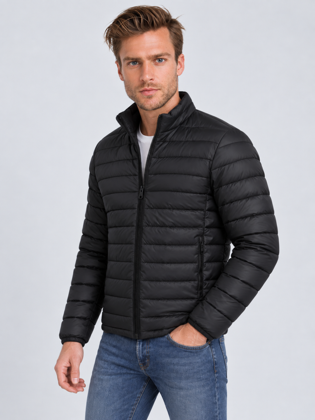 Men's Stand Collar Puffer Jacket