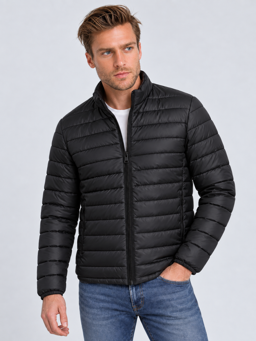 Men's Stand Collar Puffer Jacket