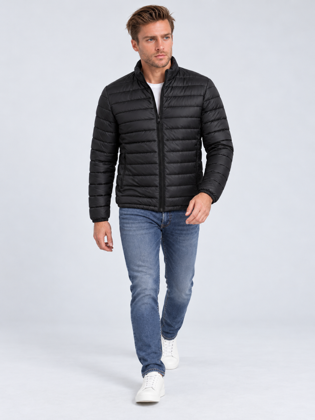 Men's Stand Collar Puffer Jacket