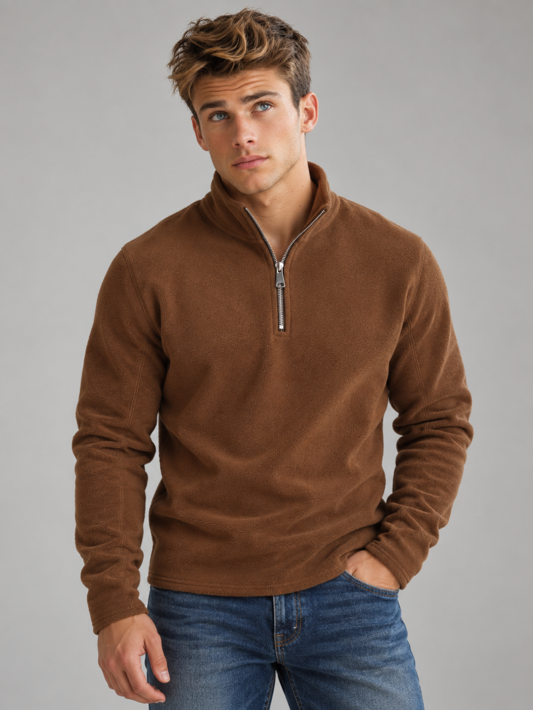 Men's Zip-Neck Fleece Pullover
