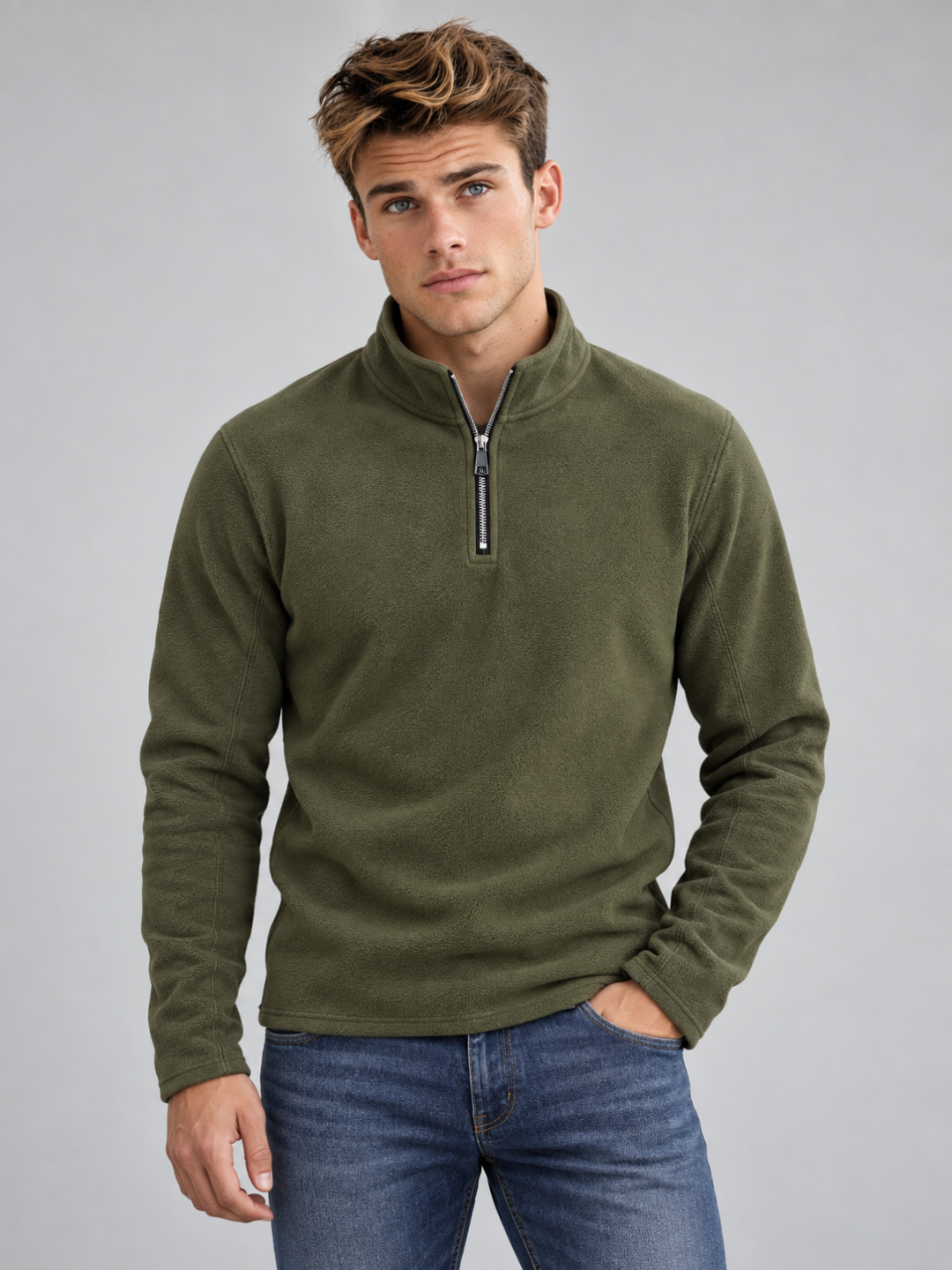 Men's Zip-Neck Fleece Pullover