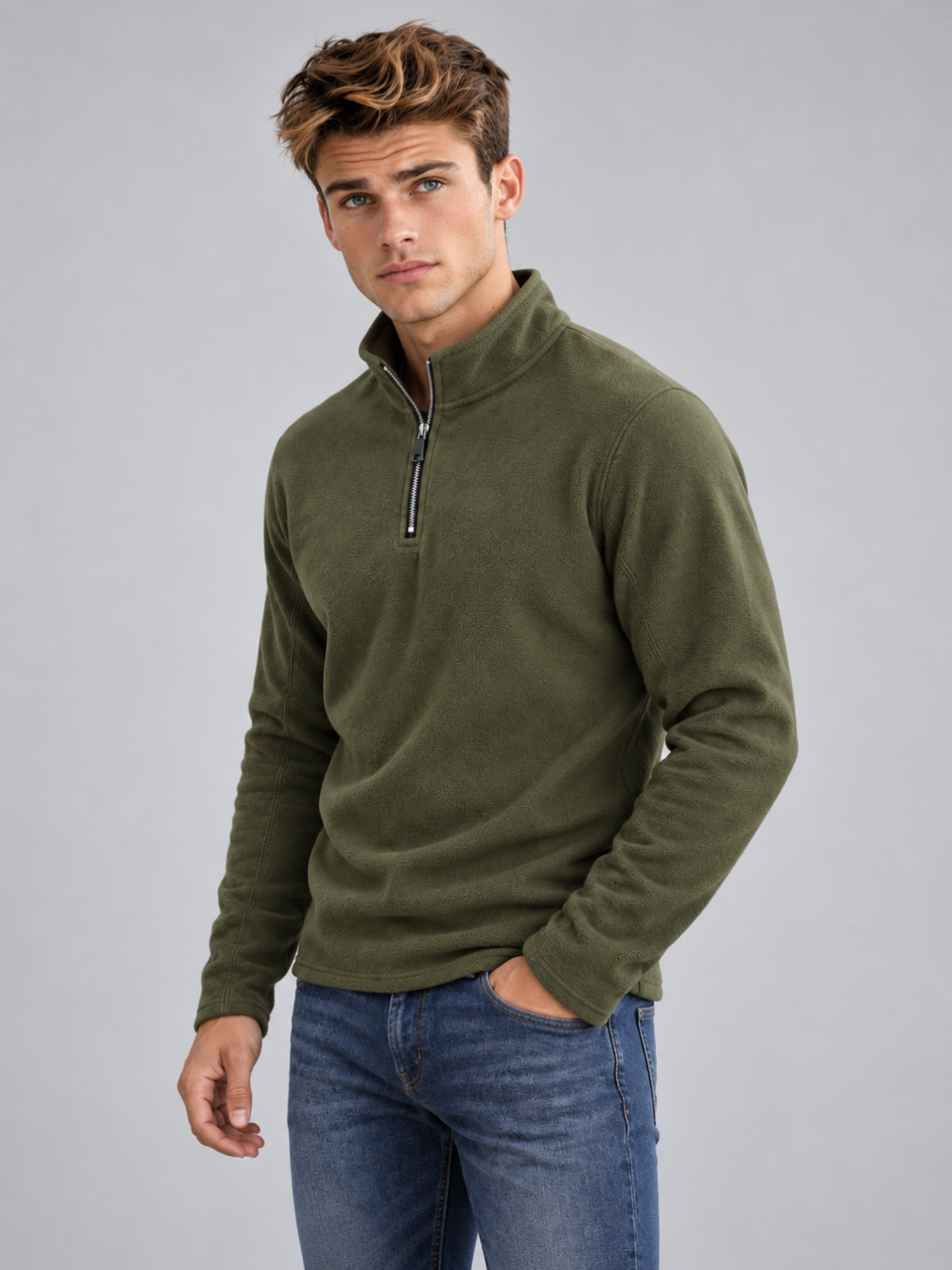 Men's Zip-Neck Fleece Pullover