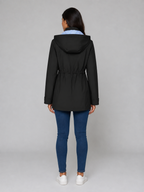 Women's Water-Resistant Hooded Long Jacket