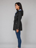Women's Water-Resistant Hooded Long Jacket