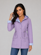 Women's Water-Resistant Hooded Long Jacket