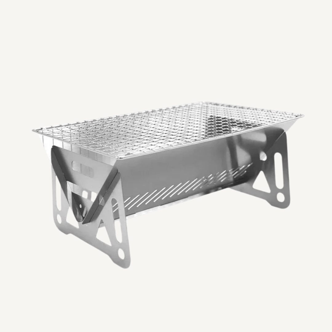 Portable Folding BBQ Grill — Stainless Steel, Small & Large