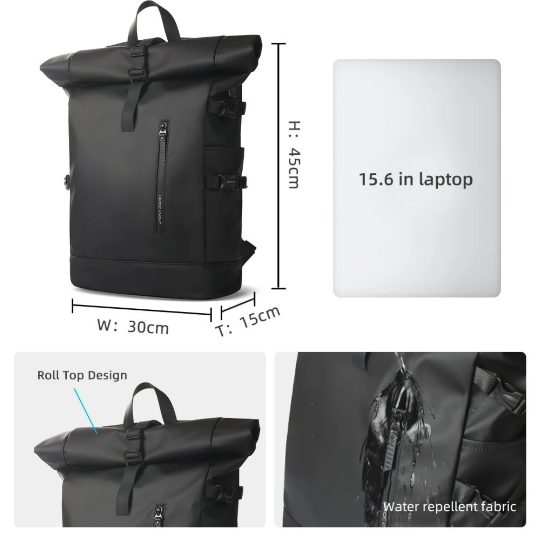 Expandable Roll-Top Travel Backpack