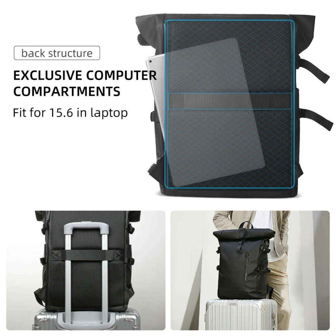 Expandable Roll-Top Travel Backpack