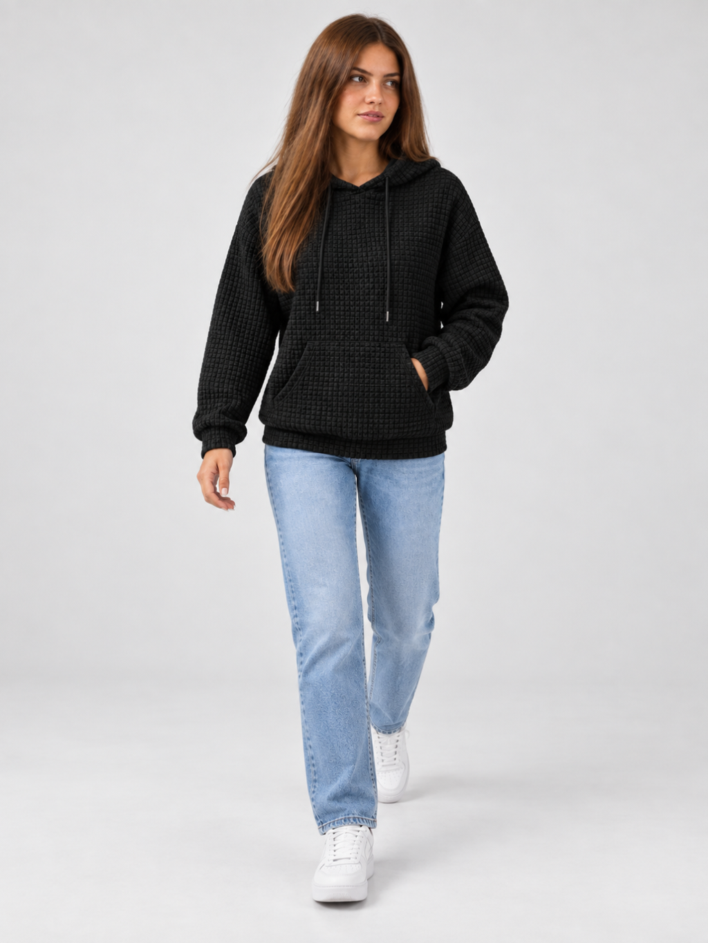 Women's Waffle Knit Hoodie