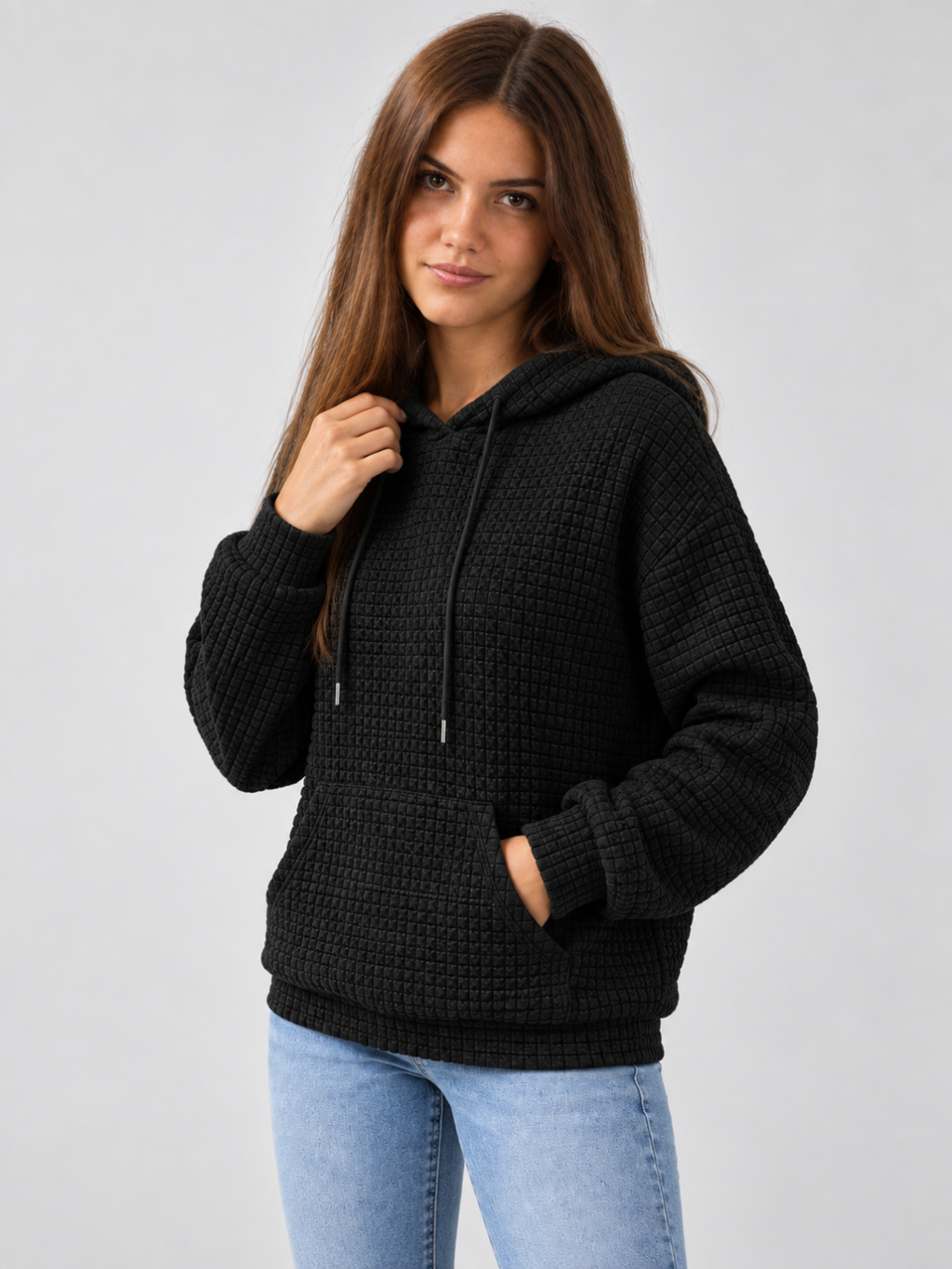Women's Waffle Knit Hoodie