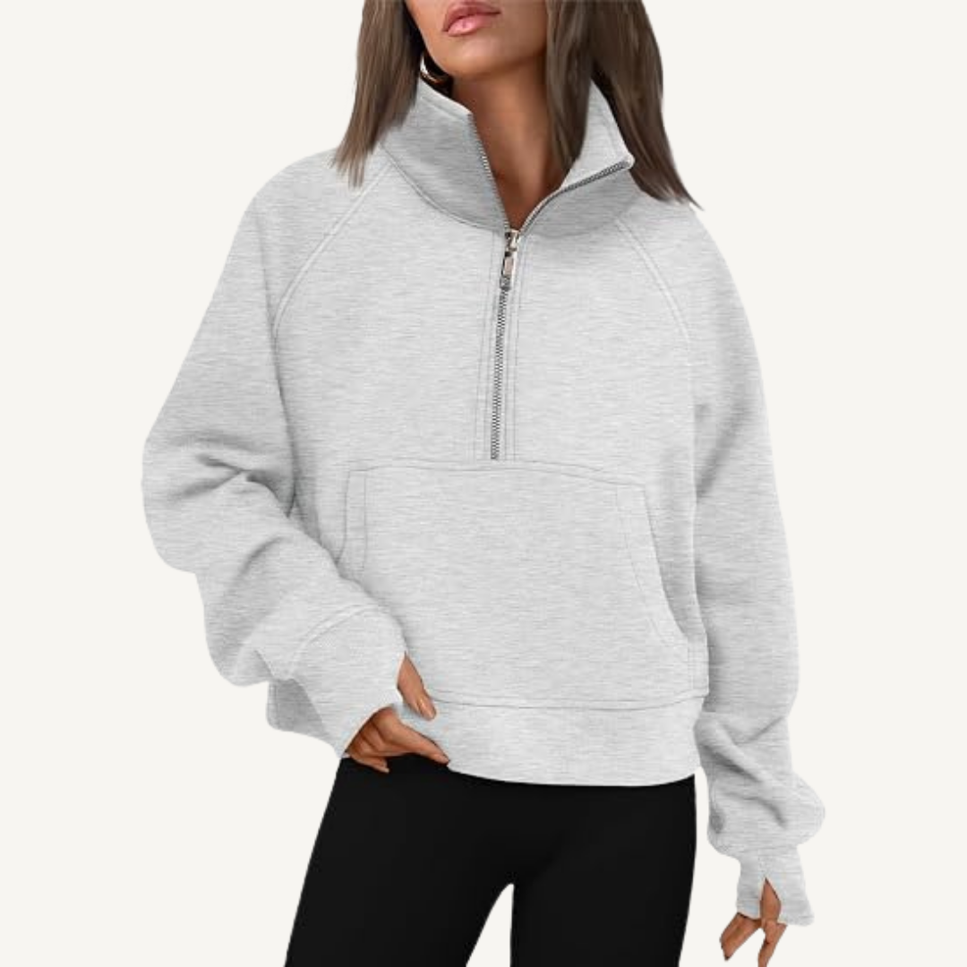 Women's Half-Zip Fleece Pullover Hoodie
