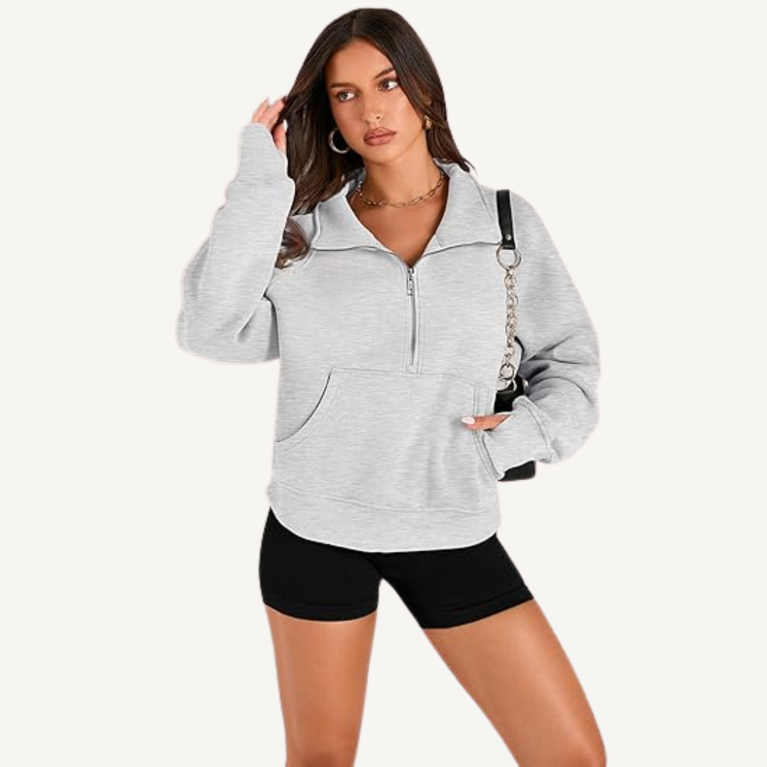 Women's Half-Zip Fleece Pullover Hoodie