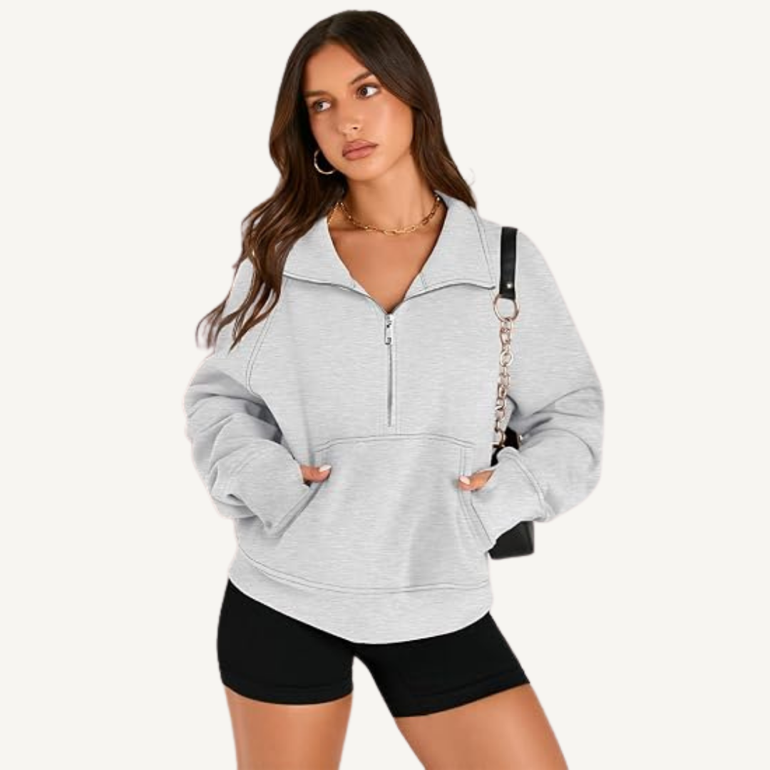 Women's Half-Zip Fleece Pullover Hoodie