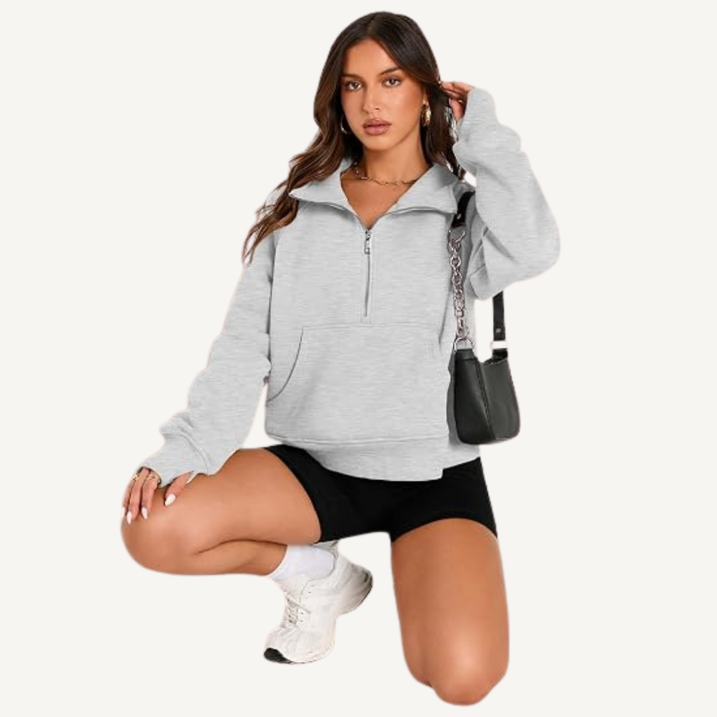 Women's Half-Zip Fleece Pullover Hoodie