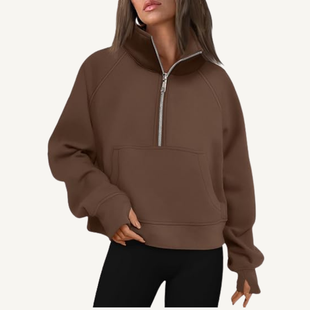 Women's Half-Zip Fleece Pullover Hoodie
