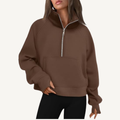 Women's Half-Zip Fleece Pullover Hoodie