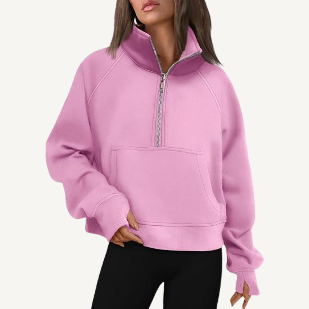 Women's Half-Zip Fleece Pullover Hoodie