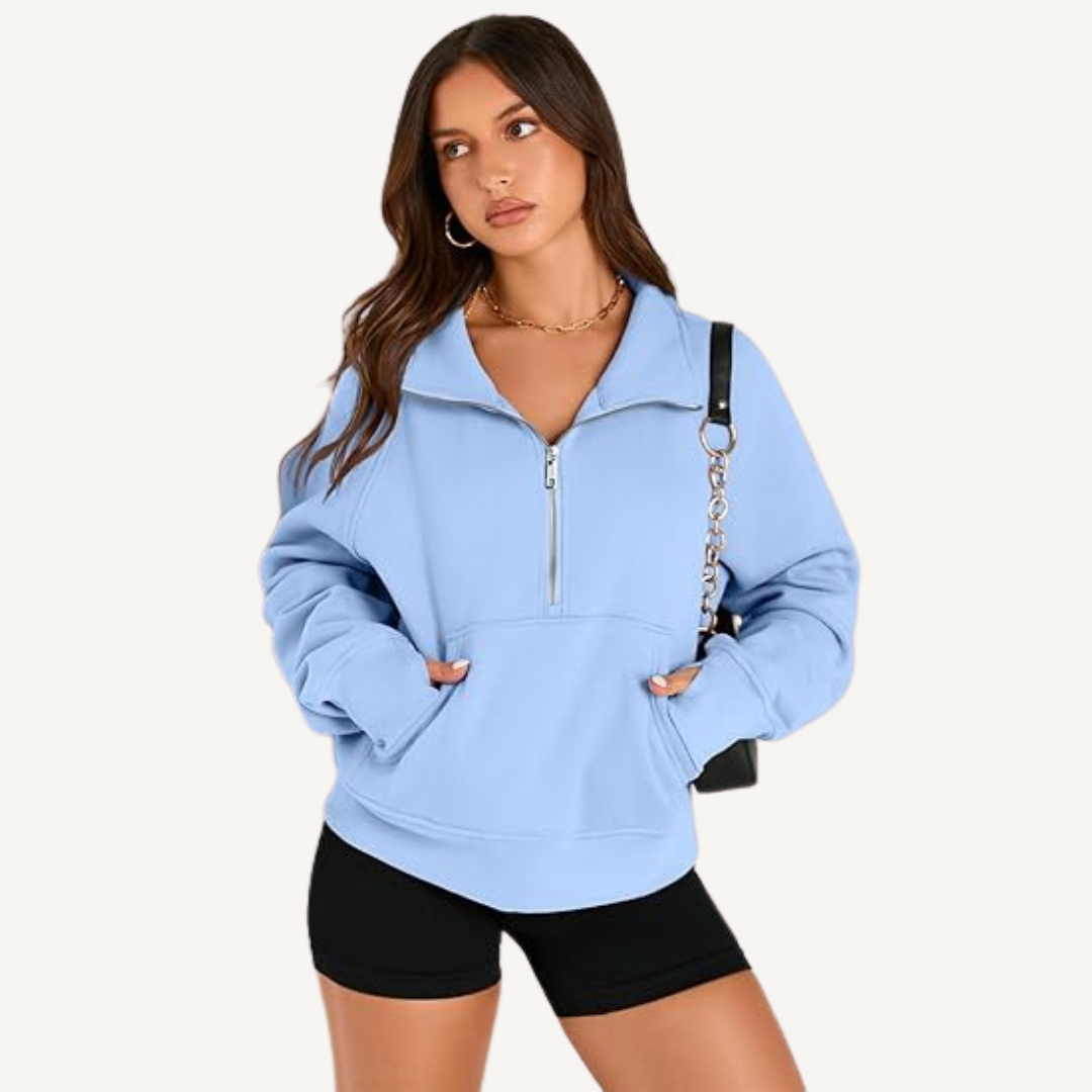 Women's Half-Zip Fleece Pullover Hoodie