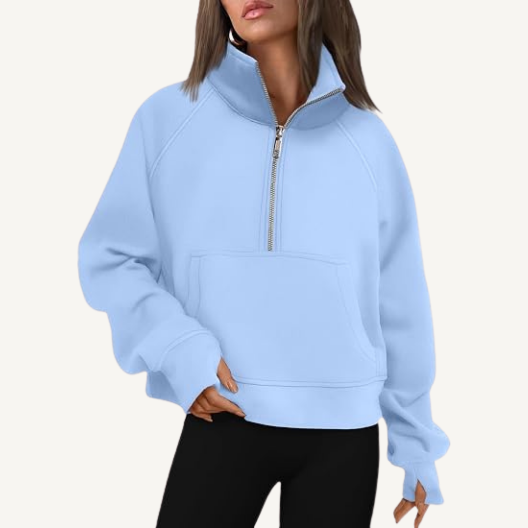 Women's Half-Zip Fleece Pullover Hoodie