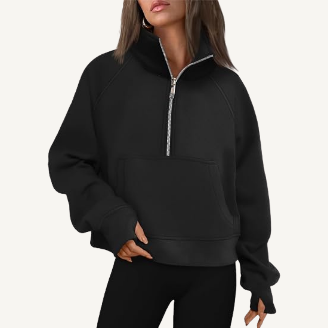 Women's Half-Zip Fleece Pullover Hoodie