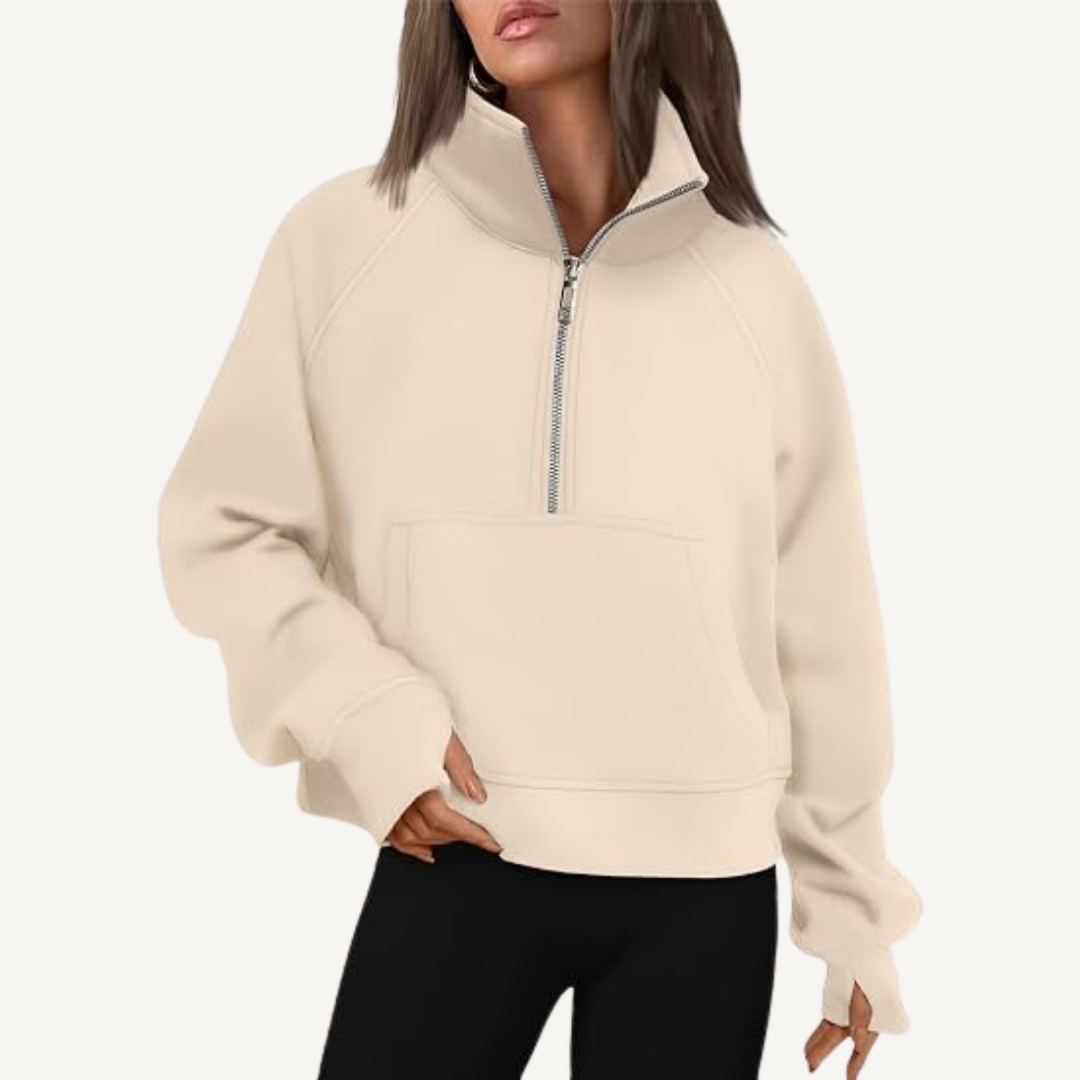 Women's Half-Zip Fleece Pullover Hoodie