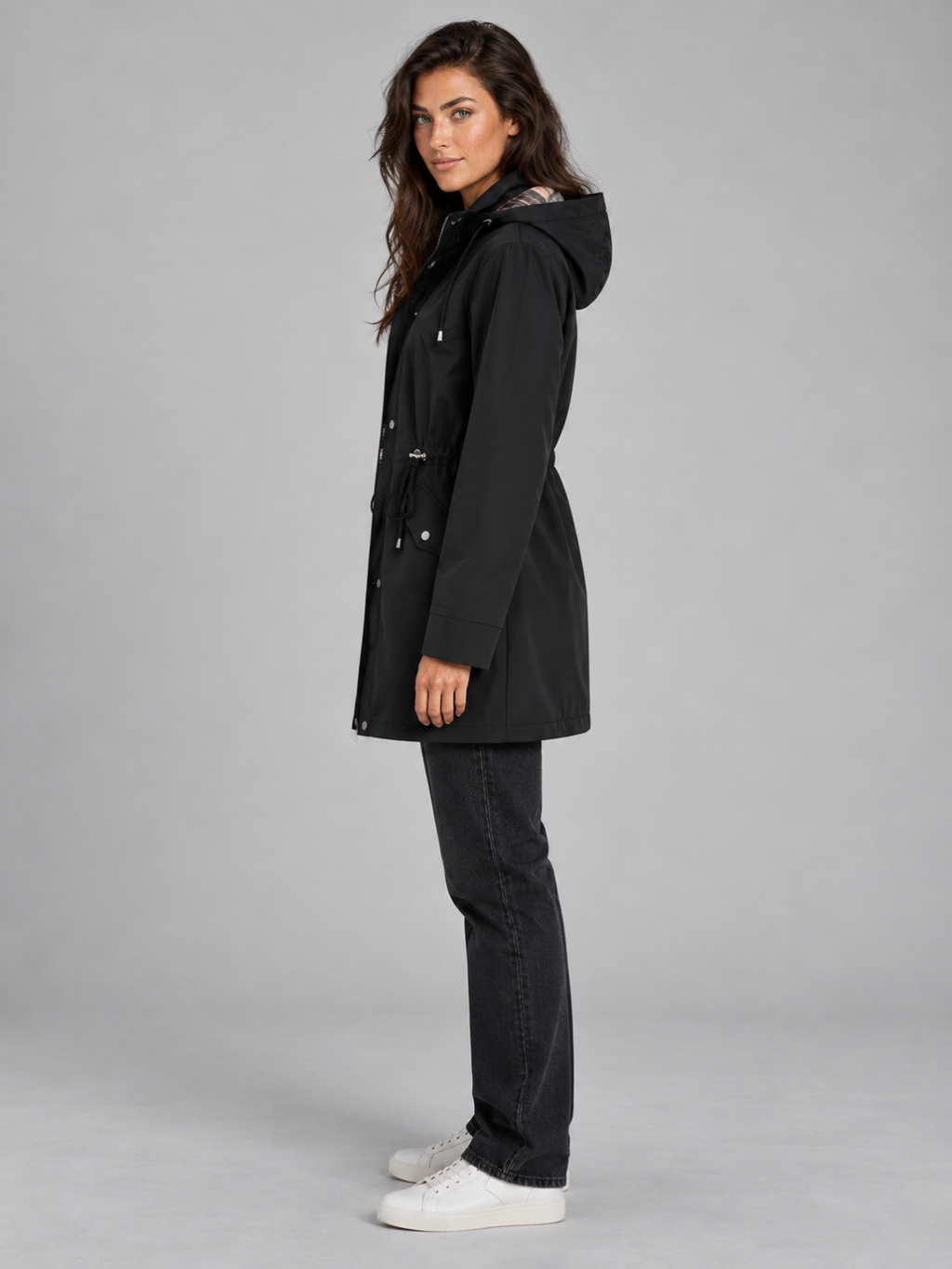 Women's Waterproof Hooded Trench Jacket