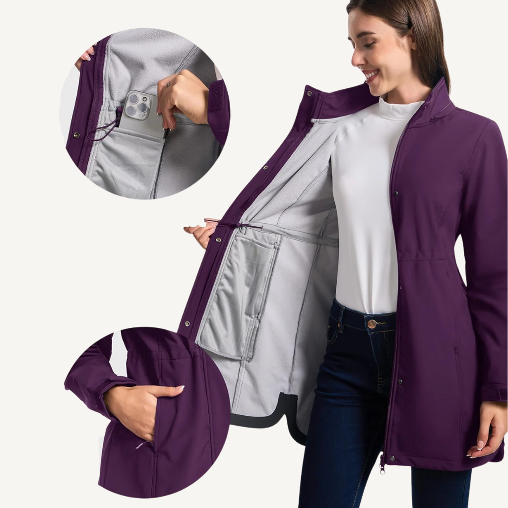 Women's Long Fleece-Lined Waterproof Jacket