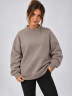Women's Oversized Mock Neck Fleece Pullover