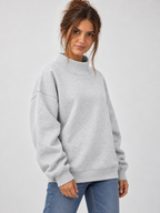 Women's Oversized Mock Neck Fleece Pullover