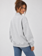 Women's Oversized Mock Neck Fleece Pullover