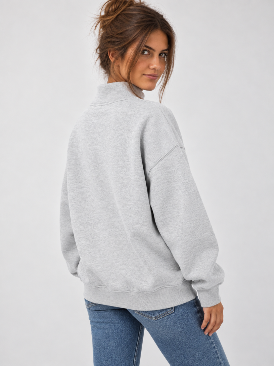 Women's Oversized Mock Neck Fleece Pullover