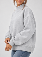 Women's Oversized Mock Neck Fleece Pullover