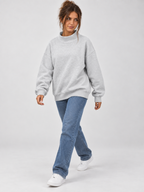 Women's Oversized Mock Neck Fleece Pullover
