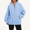 Women's Oversized Half-Zip Fleece Hoodie